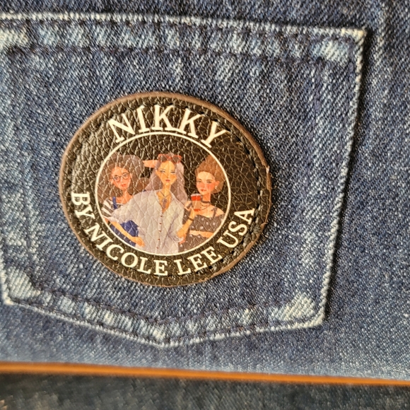 Nikky By Nicole Lee Print Denim Bag Adjustable Removable Strap Crystal Multi Col - Picture 13 of 16